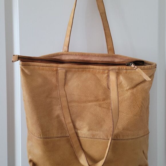 Sirimiri Handcrafter Braided Leather Tote bag Mustard BOHO Soft NWT - Picture 10 of 12